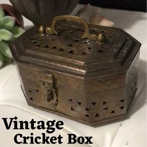 Vintage Brass Cricket Box-5x3.5x3